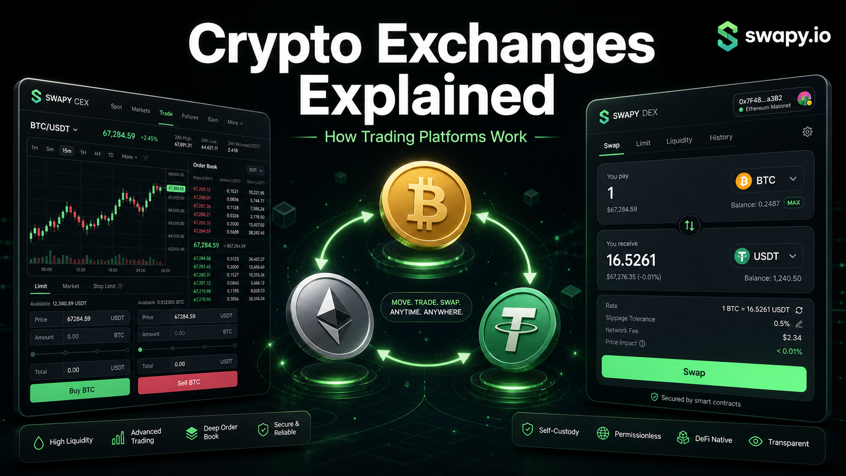 crypto exchange explained for begginers swapy aggregator